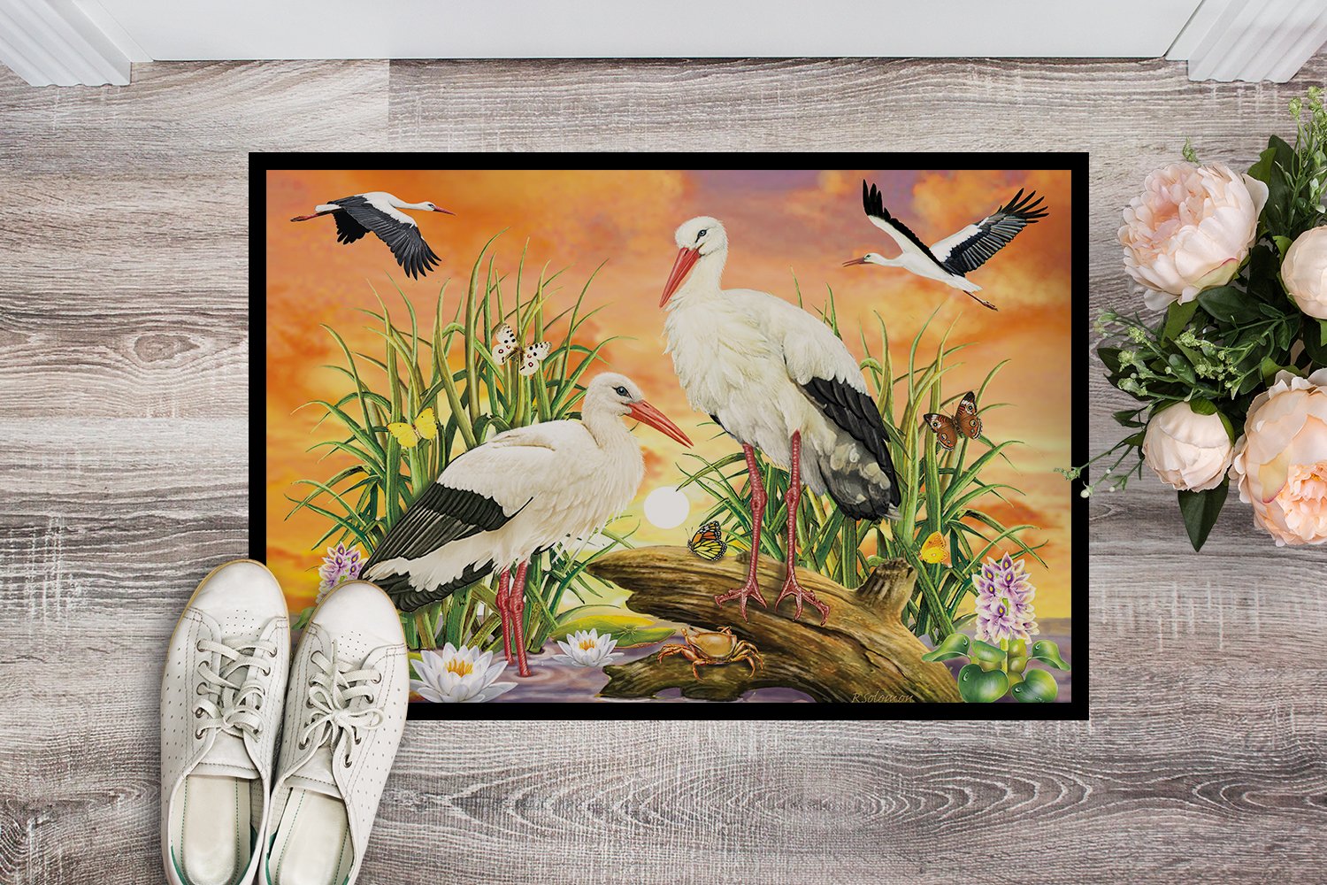 Storks Indoor or Outdoor Mat 24x36 PRS4026JMAT by Caroline's Treasures