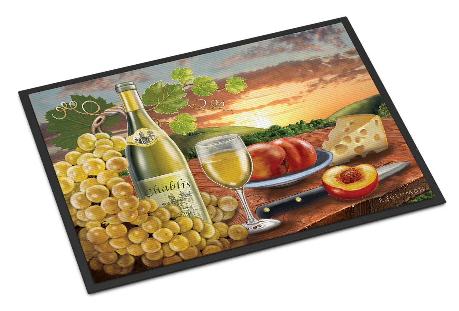 Chablis, Peach, Wine and Cheese Indoor or Outdoor Mat 24x36 PRS4028JMAT by Caroline's Treasures