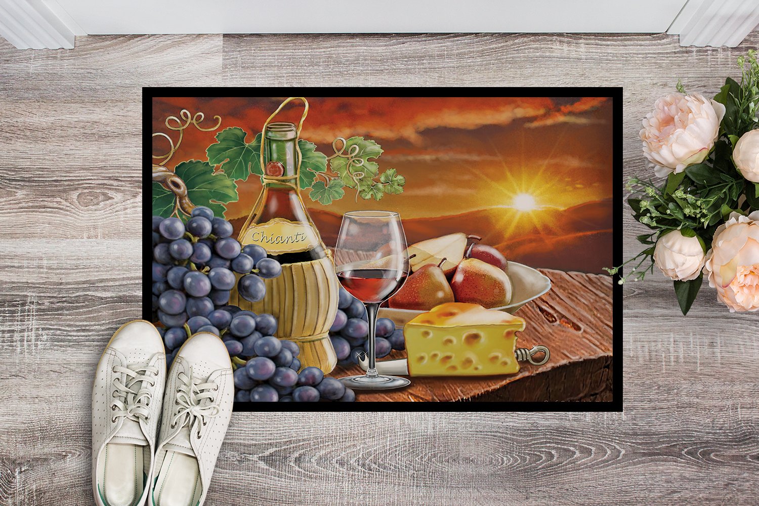 Chianti, Pears, Wine and Cheese Indoor or Outdoor Mat 24x36 PRS4029JMAT by Caroline's Treasures