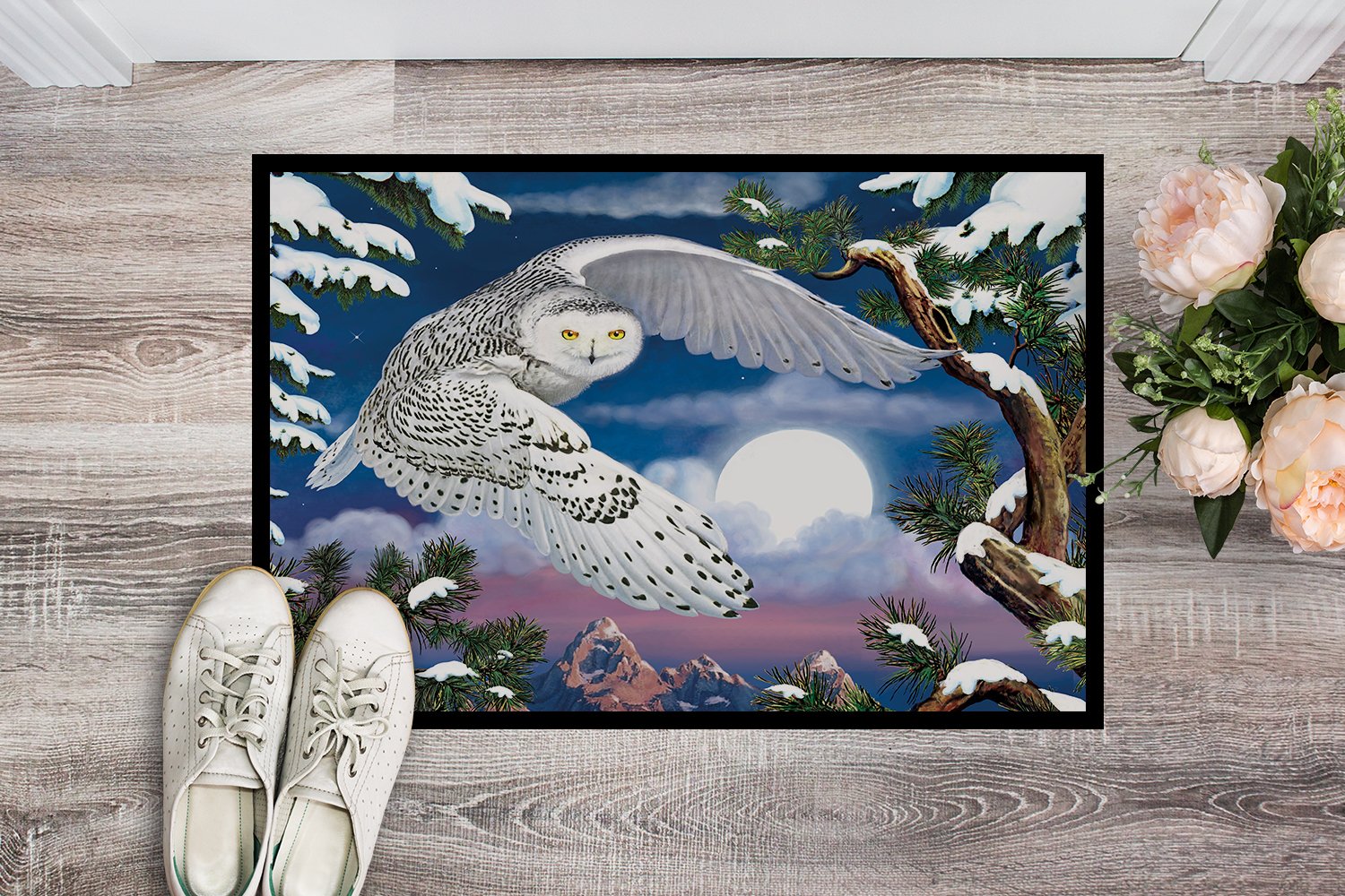 Snowy Owl Indoor or Outdoor Mat 24x36 PRS4030JMAT by Caroline's Treasures