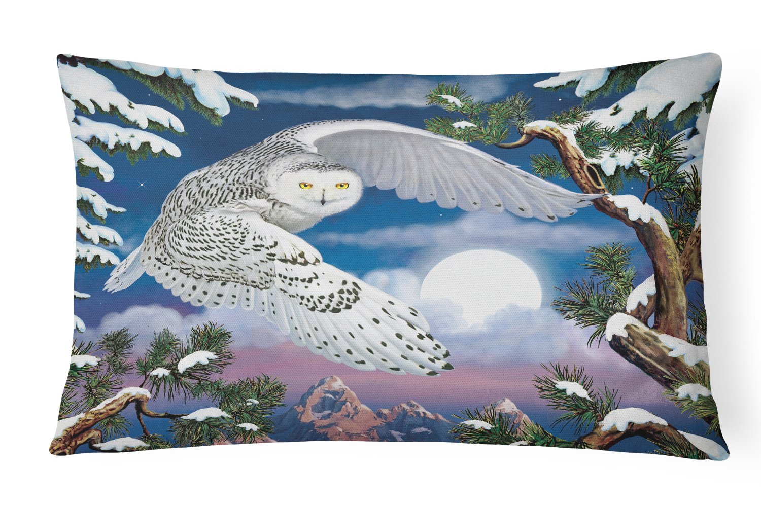 Snowy Owl Canvas Fabric Decorative Pillow PRS4030PW1216 by Caroline's Treasures