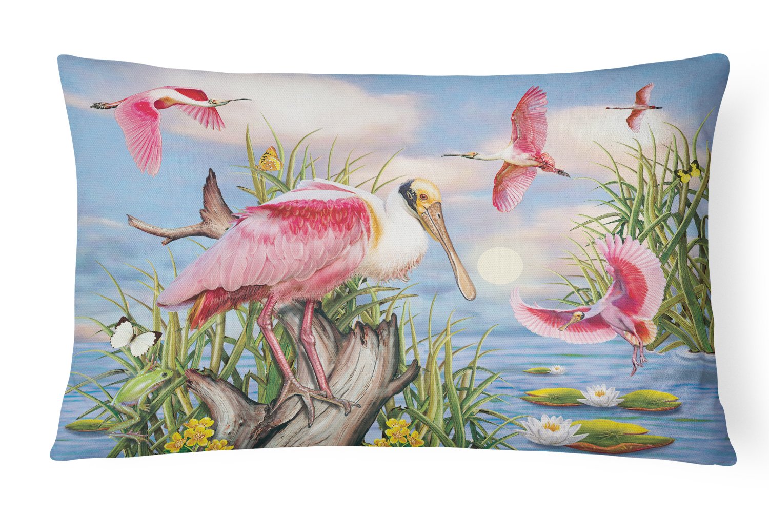 Roseate Spoonbill Canvas Fabric Decorative Pillow PRS4036PW1216 by Caroline's Treasures