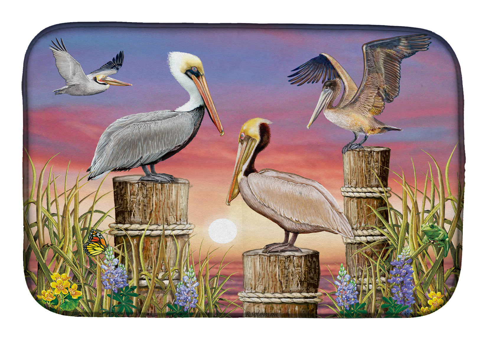 Pelicans Dish Drying Mat PRS4041DDM  the-store.com.