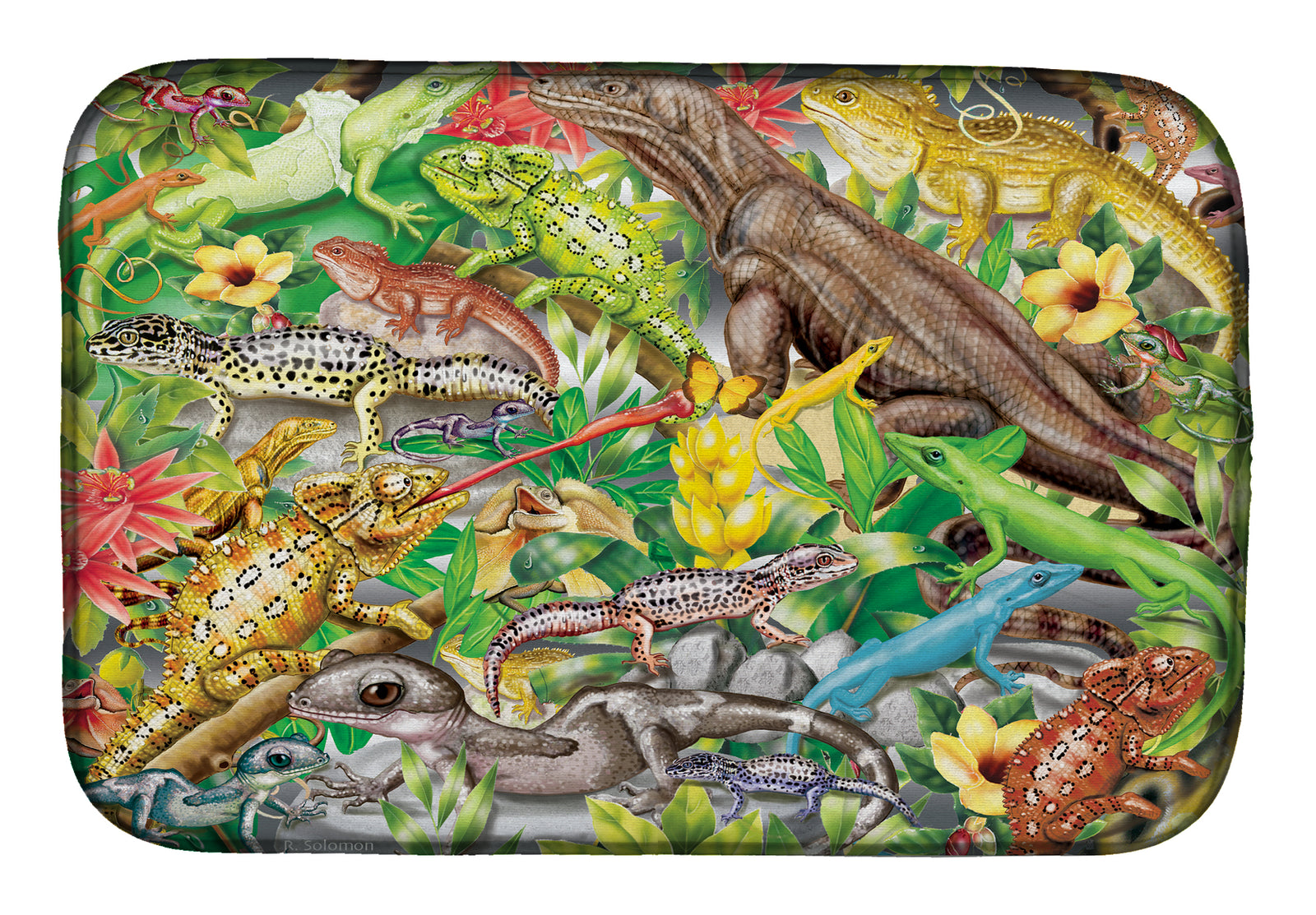 Lizard Jungle Dish Drying Mat PRS4047DDM