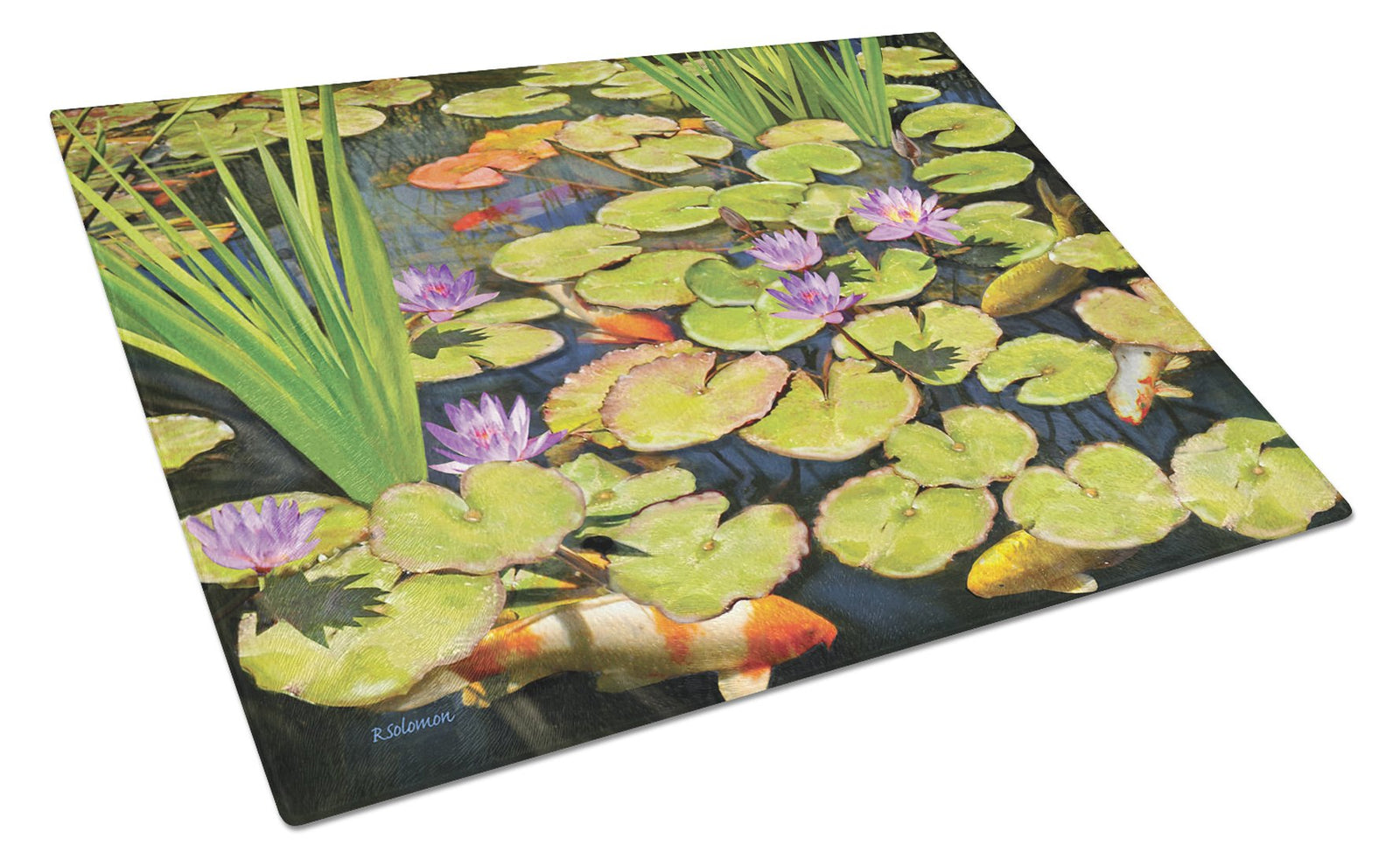 Koi Pond II Glass Cutting Board Large PRS4050LCB by Caroline's Treasures