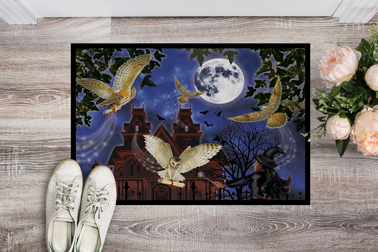 Halloween Owl Express Indoor or Outdoor Mat 24x36 PRS4051JMAT by Caroline's Treasures