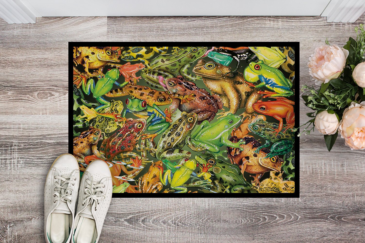 Frogs Indoor or Outdoor Mat 24x36 PRS4053JMAT by Caroline's Treasures