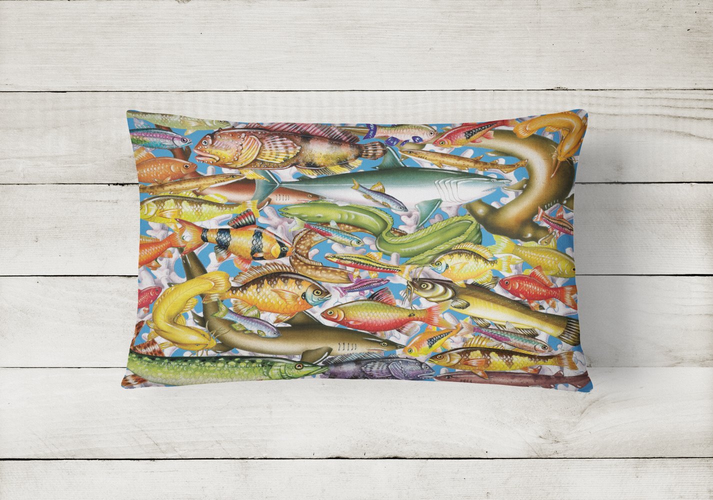 Fish of the Deep Canvas Fabric Decorative Pillow PRS4055PW1216 by Caroline's Treasures