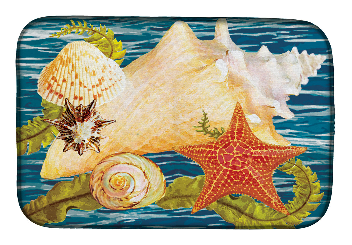Conch Starfish And Cockle II Dish Drying Mat PRS4057DDM  the-store.com.