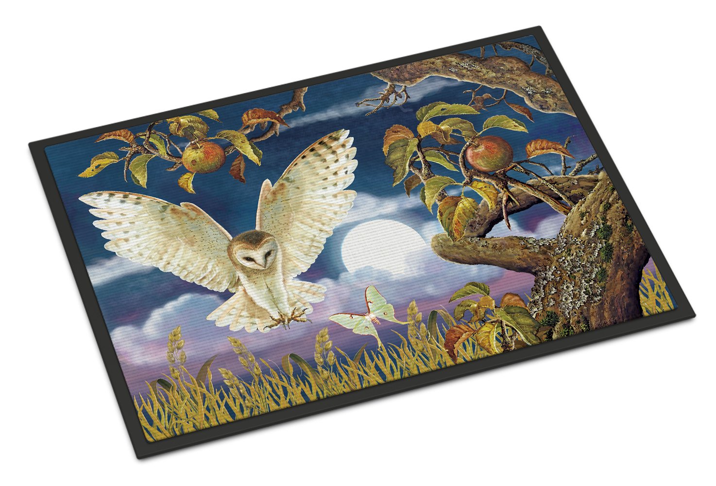 Barn Owl In The Apple Orchard Indoor or Outdoor Mat 24x36 PRS4062JMAT by Caroline's Treasures