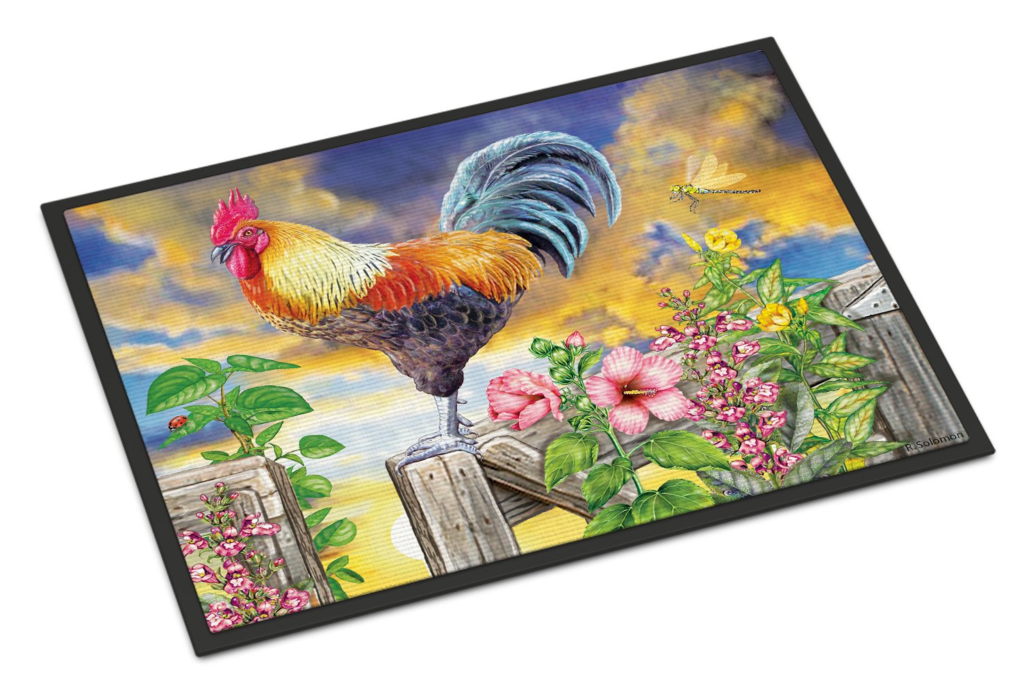 Rooster Barnyard Morning Indoor or Outdoor Mat 24x36 PRS4063JMAT by Caroline's Treasures