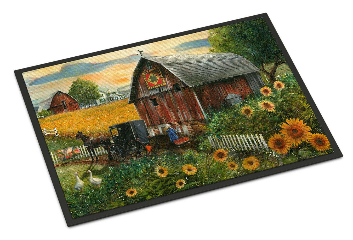 Sunflower Country Paradise Barn Indoor or Outdoor Mat 24x36 PTW2003JMAT - the-store.com