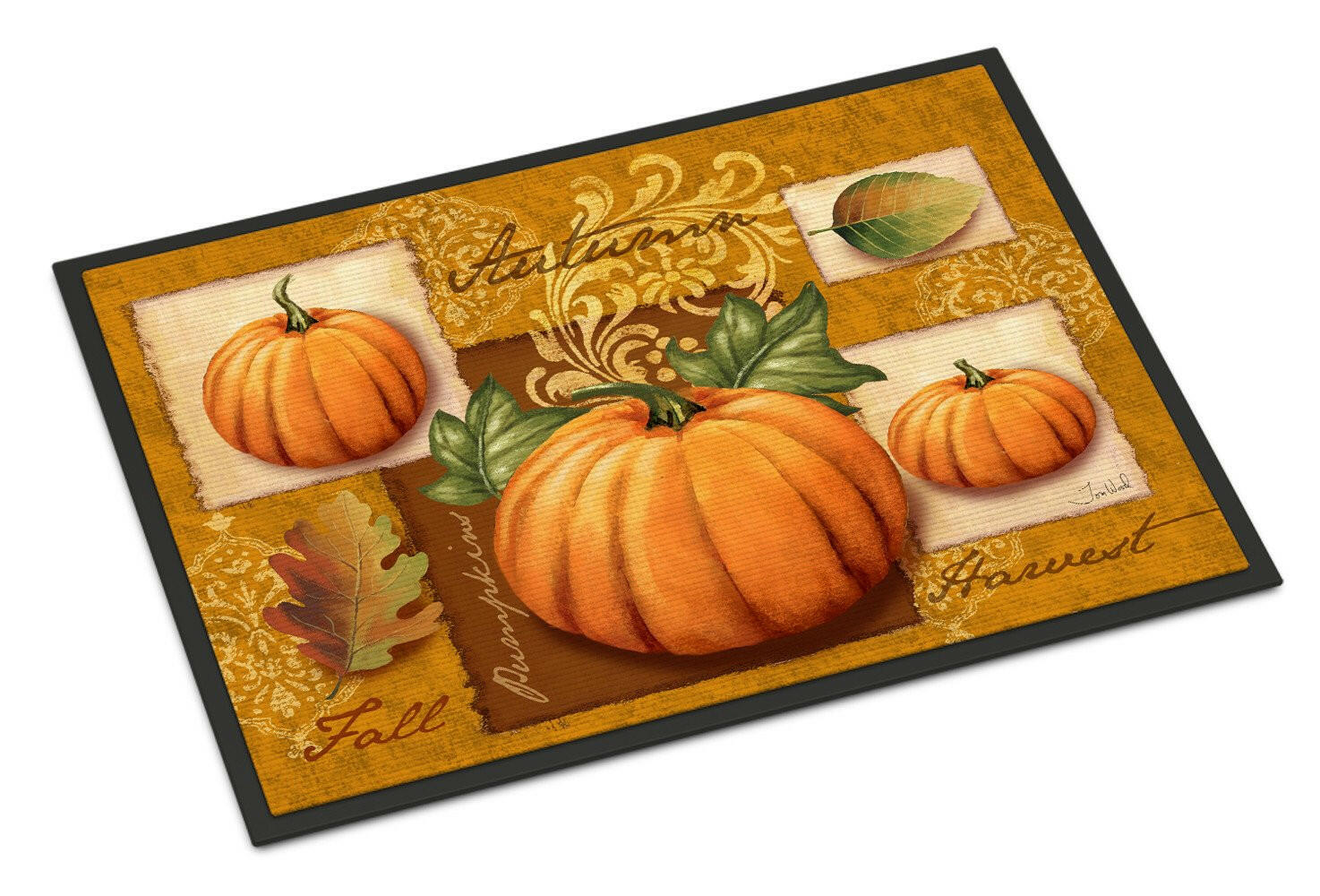 Fall Harvest Pumpkins Indoor or Outdoor Mat 18x27 PTW2006MAT - the-store.com