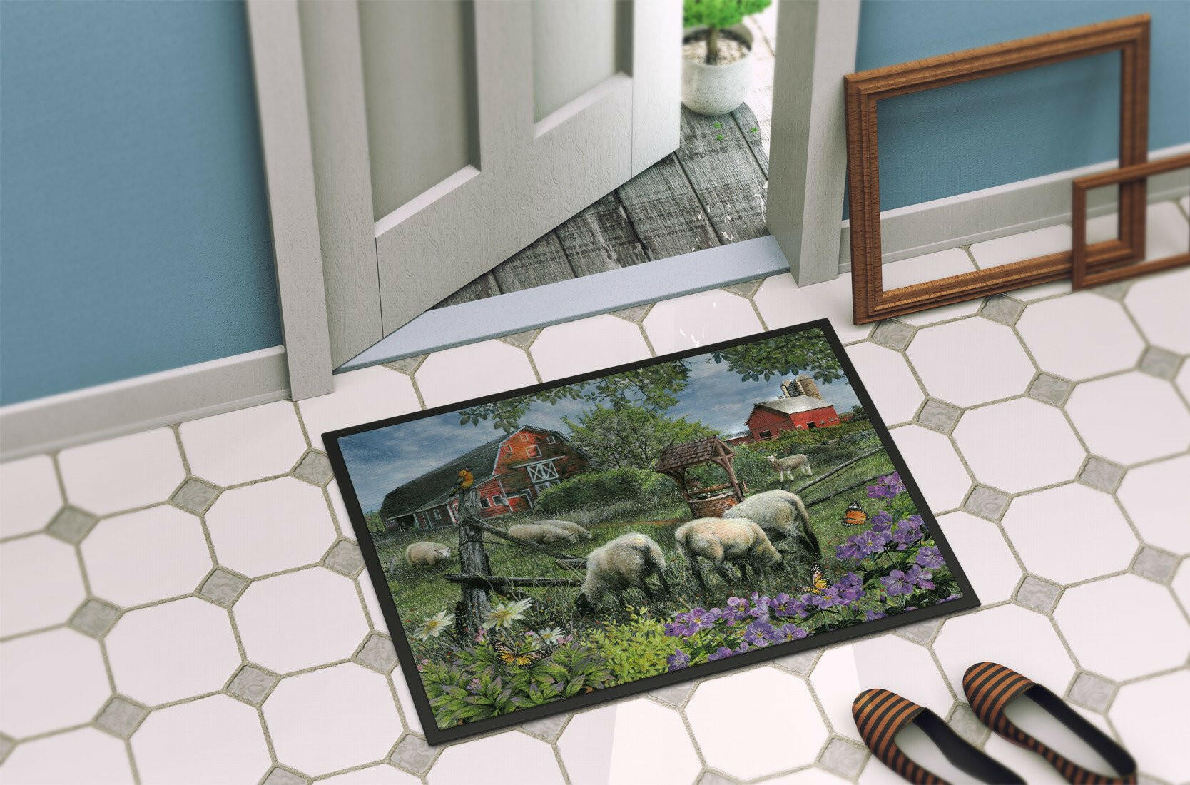 Pleasant Valley Sheep Farm Indoor or Outdoor Mat 24x36 PTW2026JMAT - the-store.com