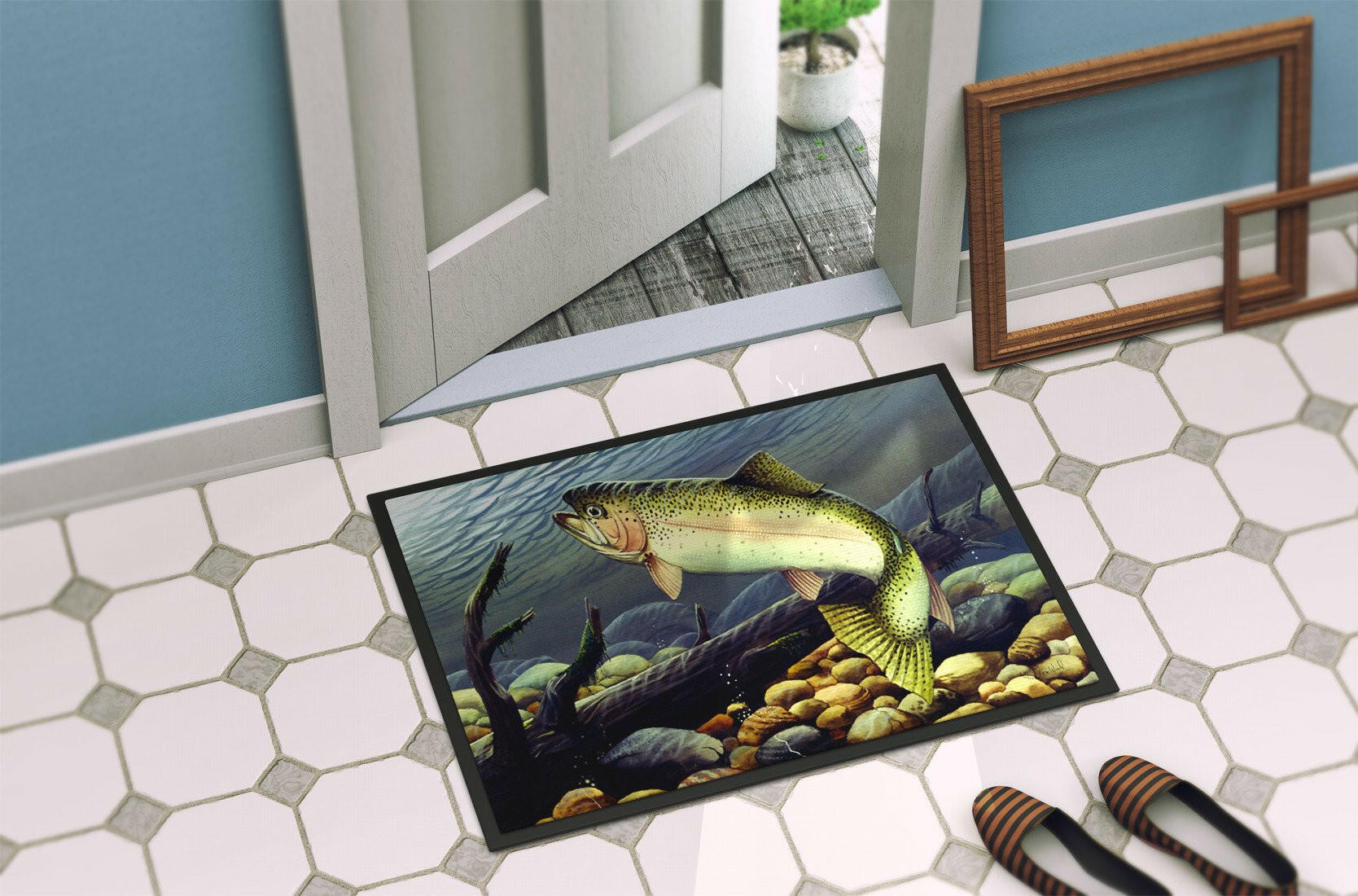 Rainbow Trout Indoor or Outdoor Mat 24x36 PTW2039JMAT - the-store.com