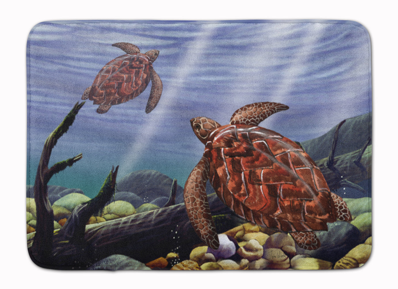 Sea Turtles Machine Washable Memory Foam Mat PTW2042RUG - the-store.com