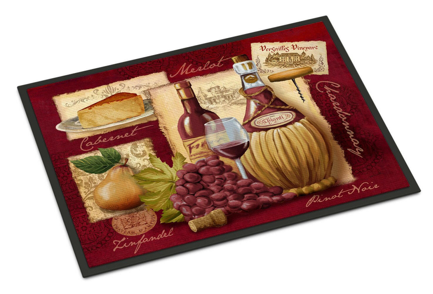 Wine and Cheese Indoor or Outdoor Mat 24x36 PTW2046JMAT - the-store.com