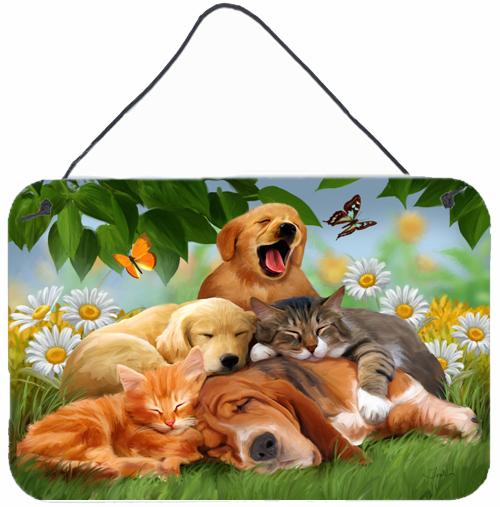 Golden Retriever, Labrador and Basset Hound Sleepy Heads Wall or Door Hanging Prints PTW2049DS812 by Caroline&#39;s Treasures