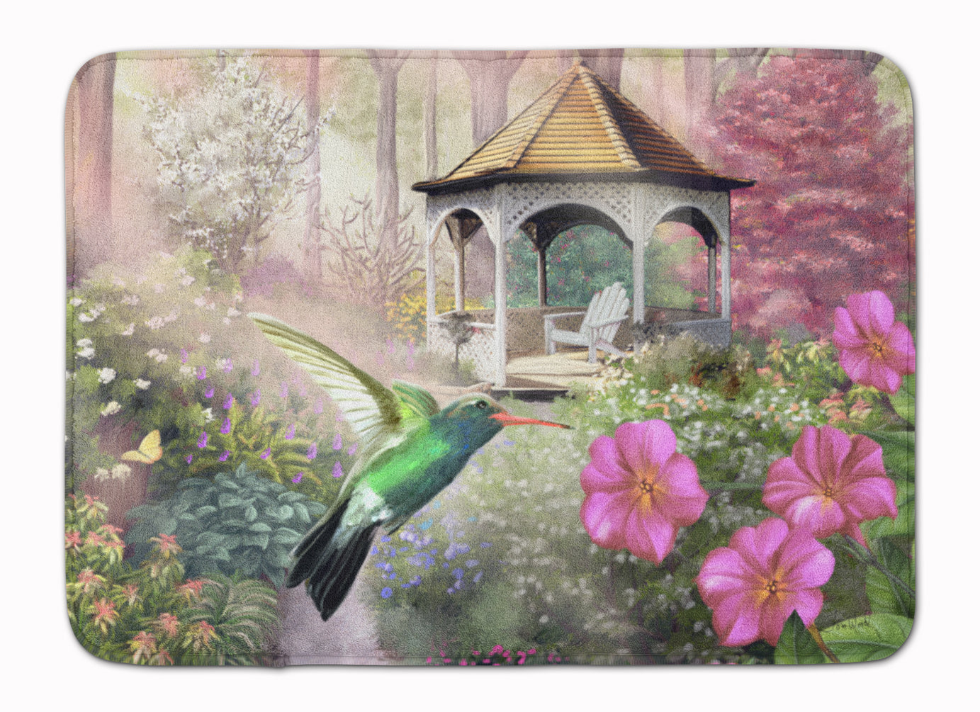 Garden Gazebo Hummingbird Machine Washable Memory Foam Mat PTW2052RUG - the-store.com