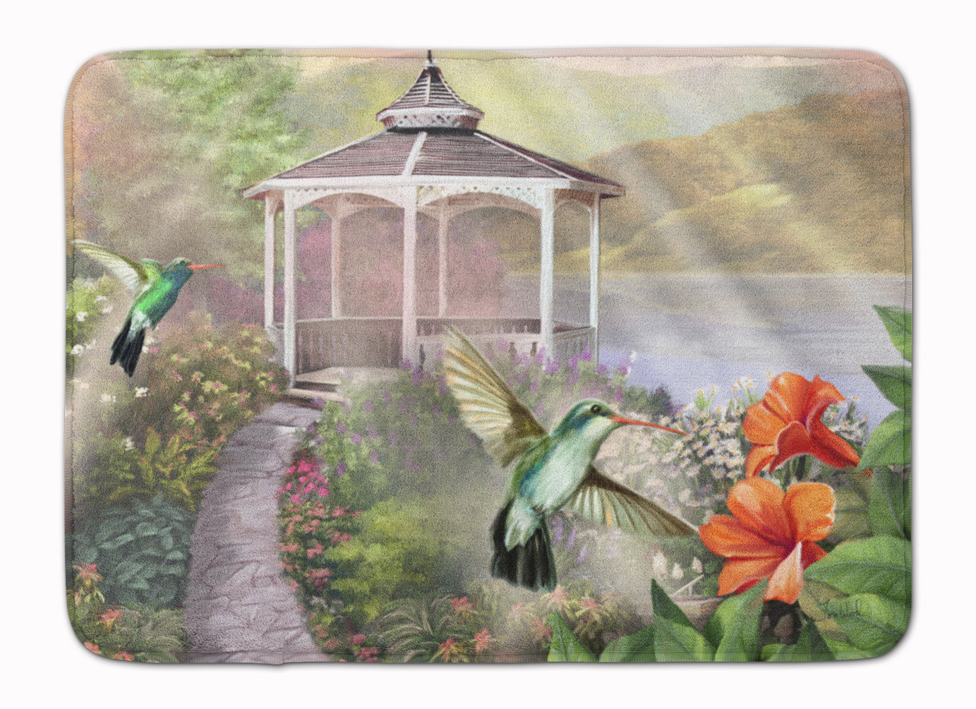 Garden Gazebo Hummingbird Duo Machine Washable Memory Foam Mat PTW2053RUG - the-store.com