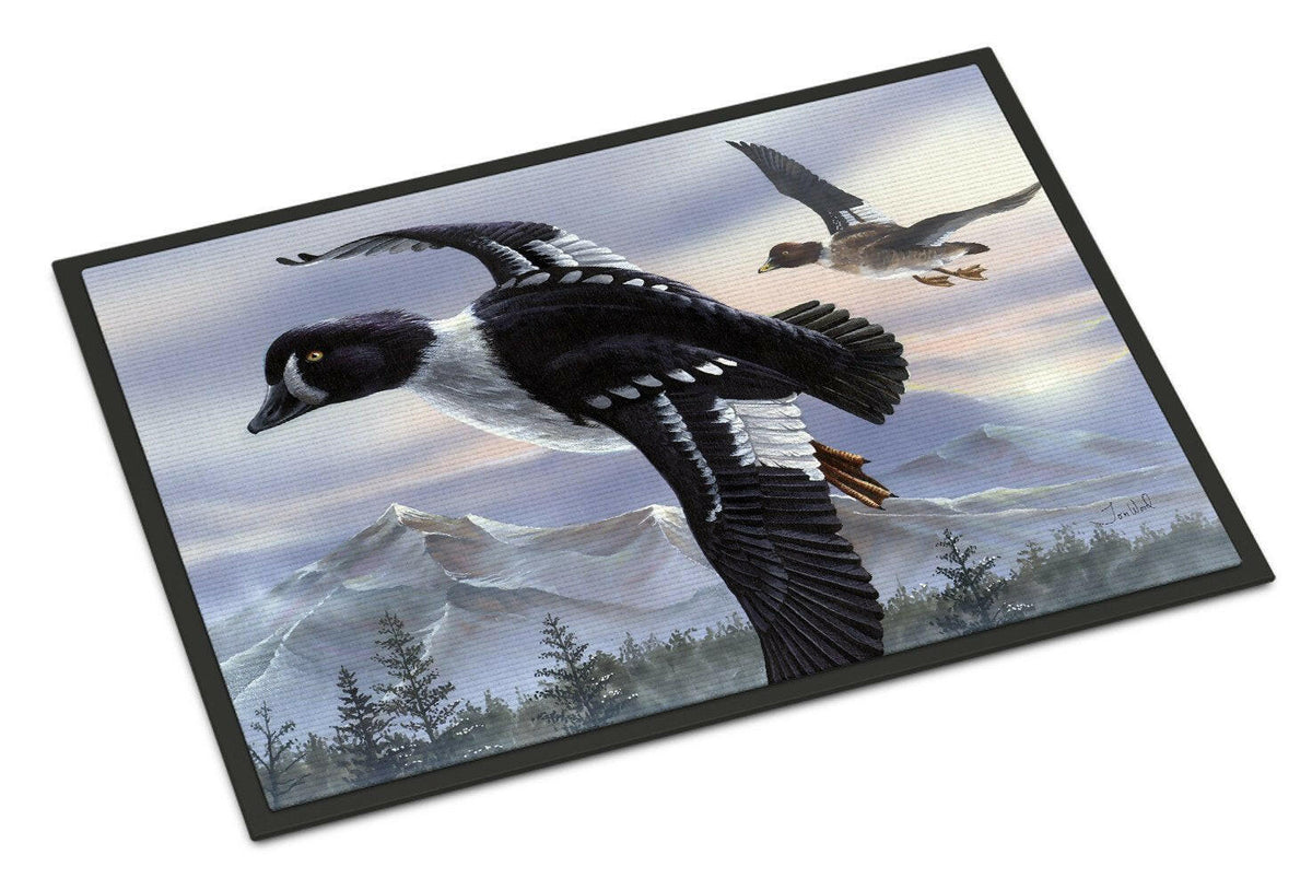 Goldeneye Ducks Flying Indoor or Outdoor Mat 18x27 PTW2055MAT - the-store.com