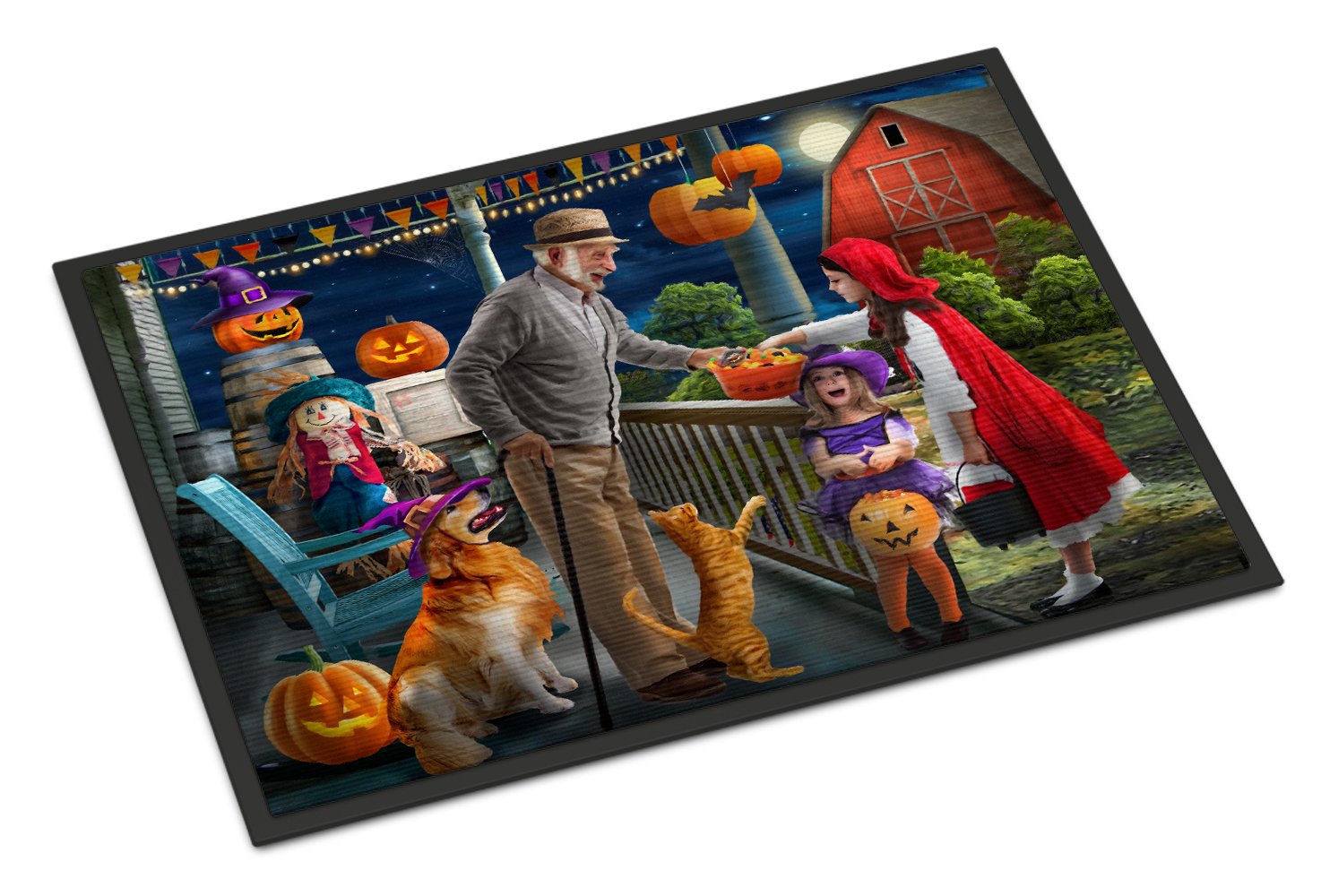 Halloween at Grandpa's Golden Retriever Indoor or Outdoor Mat 24x36 PTW2072JMAT by Caroline's Treasures