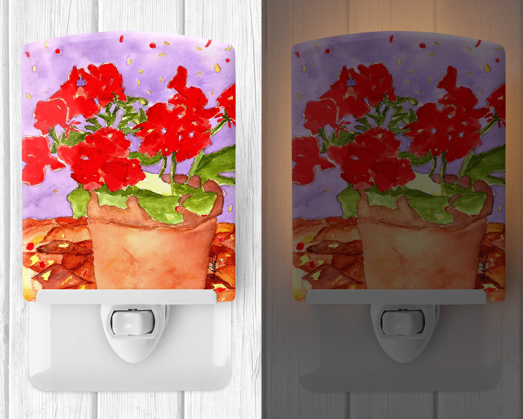 Flower - Geranium Ceramic Night Light RDR2004CNL - the-store.com