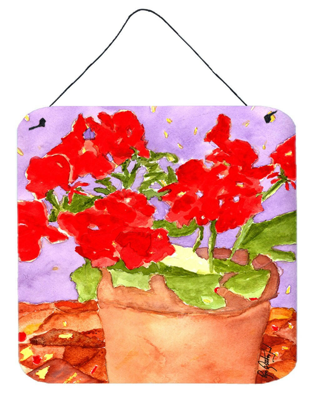 Flower - Geranium Aluminium Metal Wall or Door Hanging Prints by Caroline's Treasures