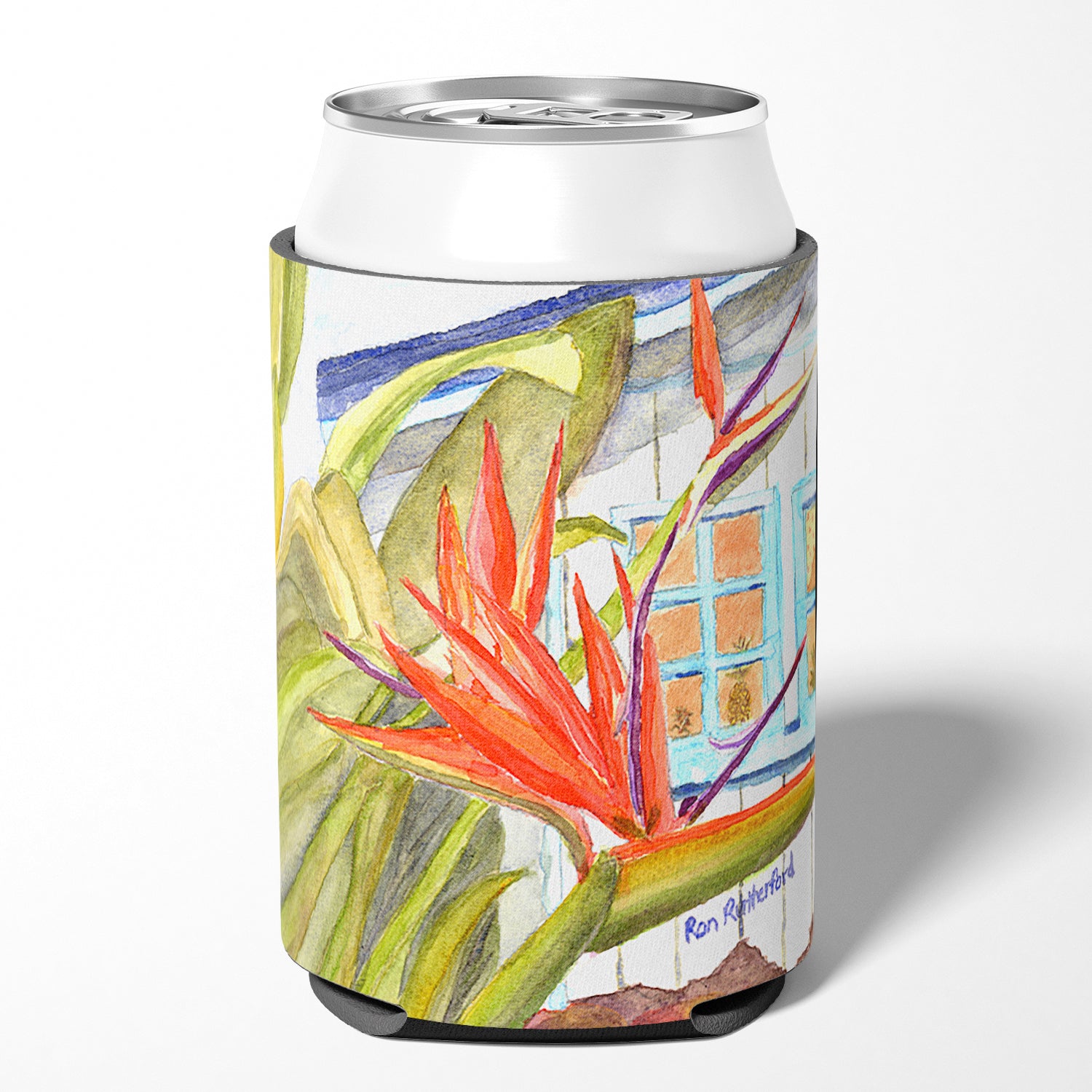 Flower - Bird of Paradise Can or Bottle Beverage Insulator Hugger.