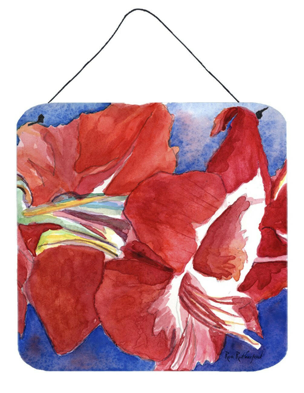 Flower - Amaryllis Aluminium Metal Wall or Door Hanging Prints by Caroline's Treasures