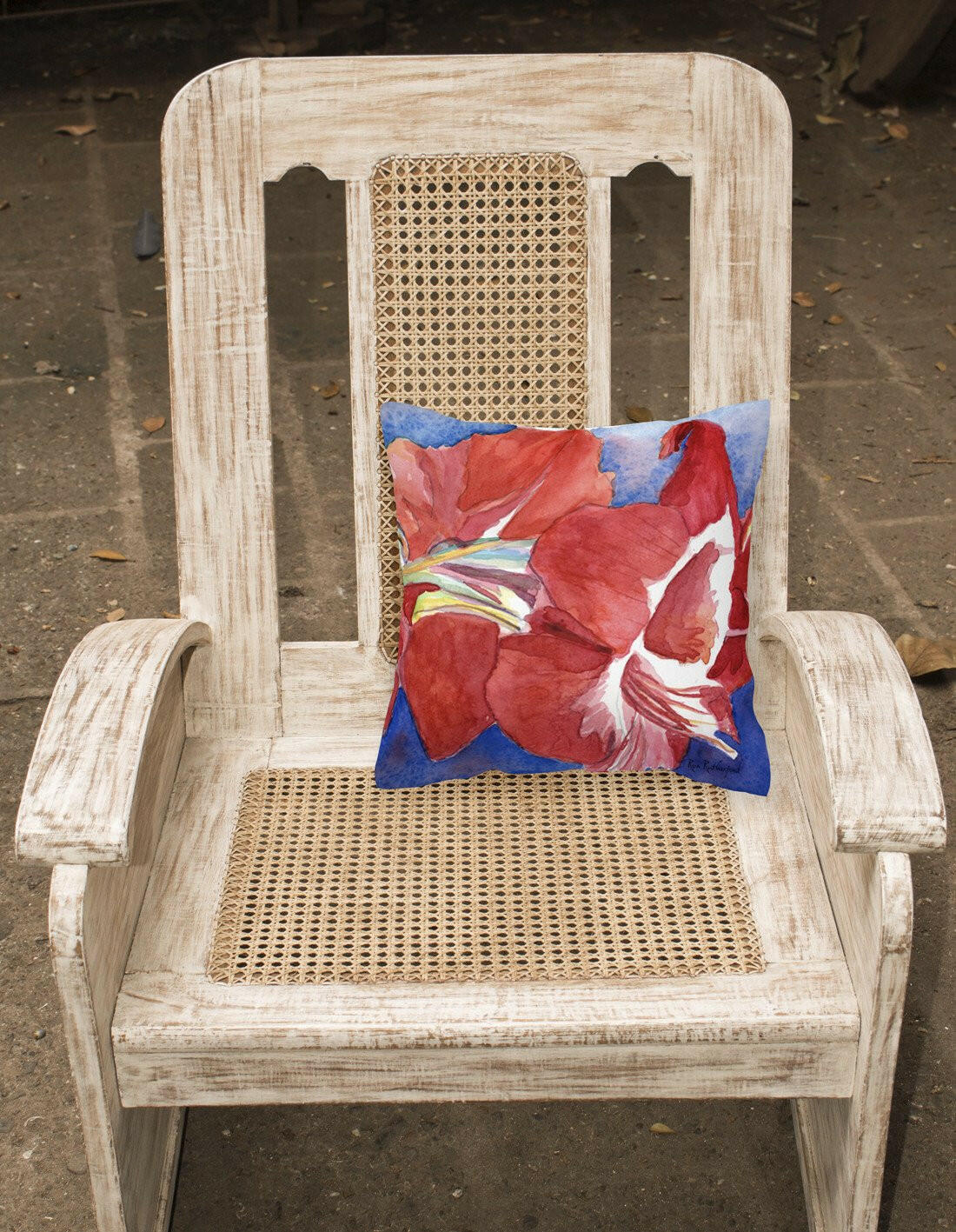 Flower - Amaryllis Decorative   Canvas Fabric Pillow by Caroline's Treasures