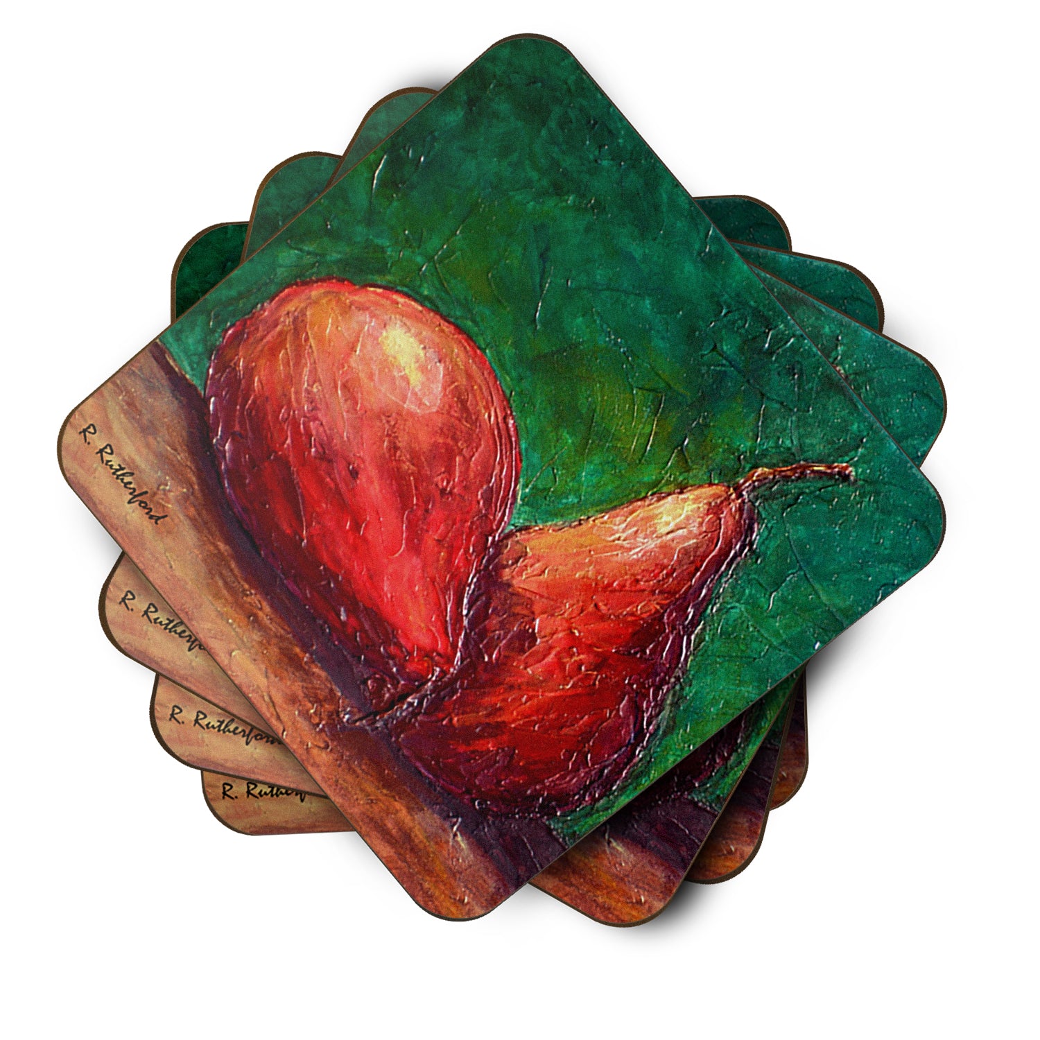 Set of 4 Pears Foam Coasters - the-store.com