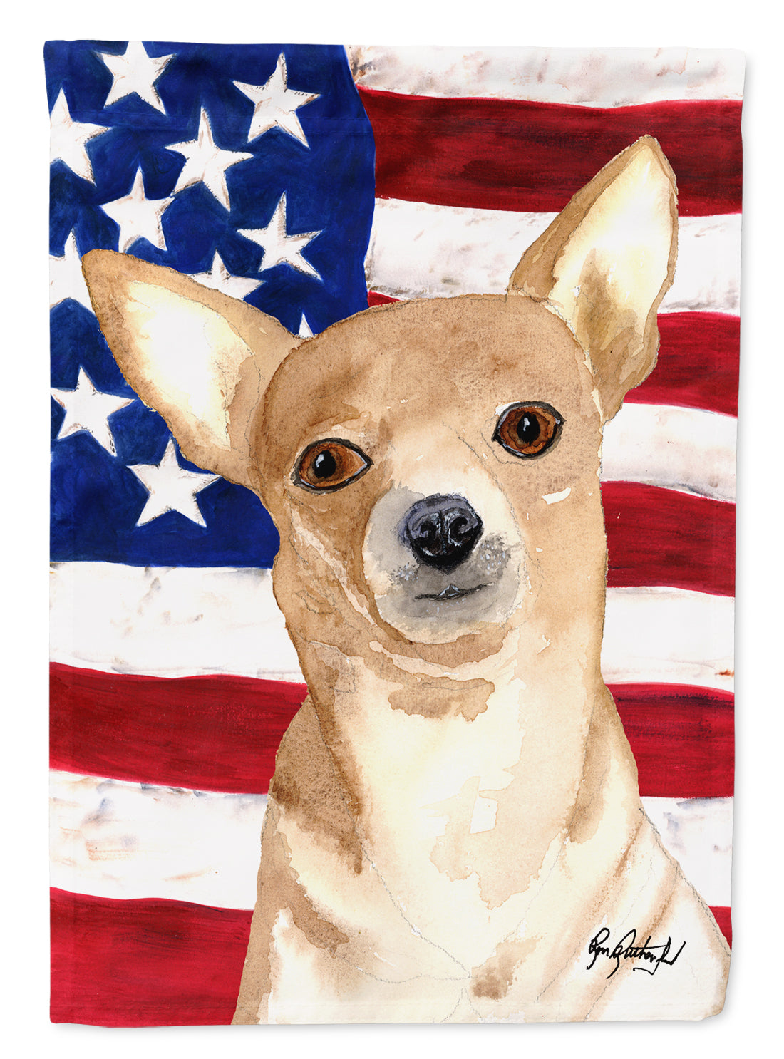 USA American Flag Chihuahua Flag Canvas House Size RDR3009CHF  the-store.com.