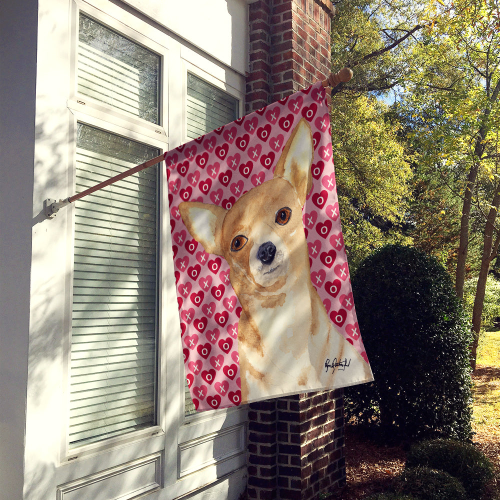 Chihuahua Love and Hearts Flag Canvas House Size RDR3014CHF  the-store.com.