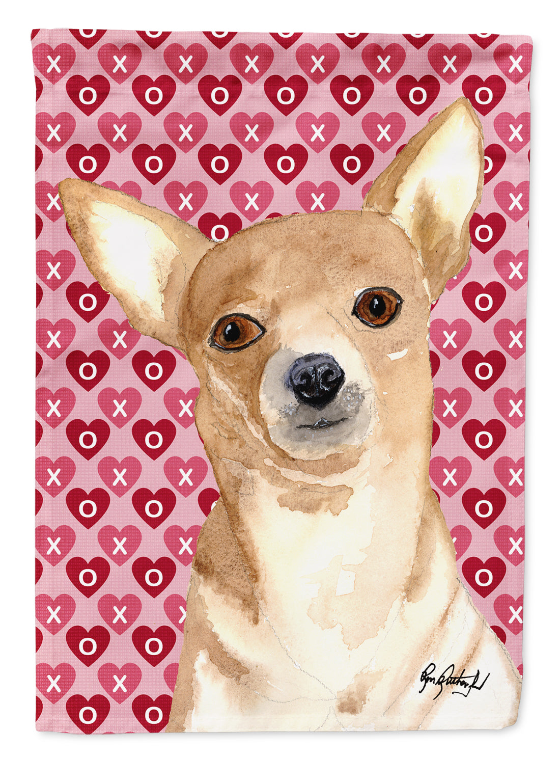 Chihuahua Love and Hearts Flag Garden Size RDR3014GF.