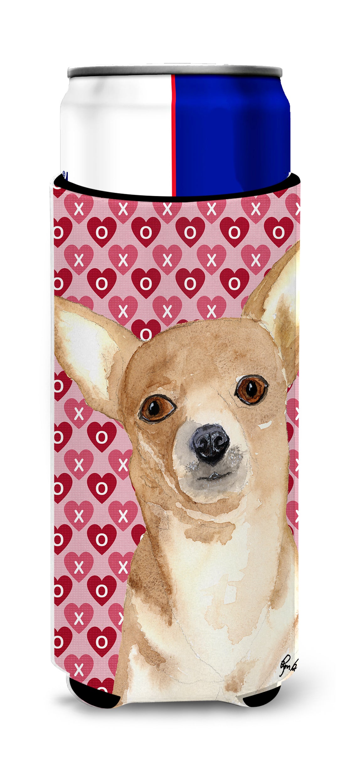 Chihuahua Love and Hearts Ultra Beverage Insulators for slim cans  RDR3014MUK.