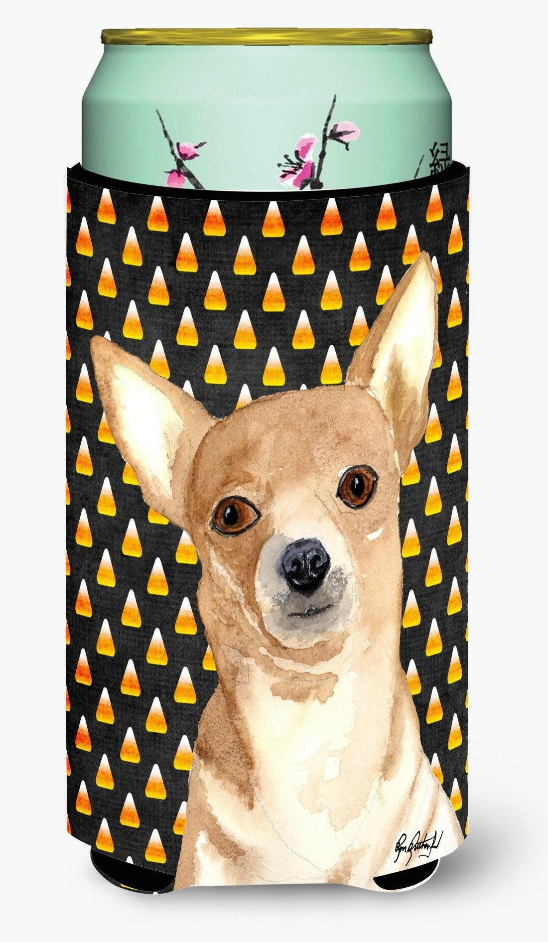 Candy Corn Chihuahua Halloween Tall Boy Beverage Insulator Beverage Insulator Hugger RDR3016TBC by Caroline&#39;s Treasures