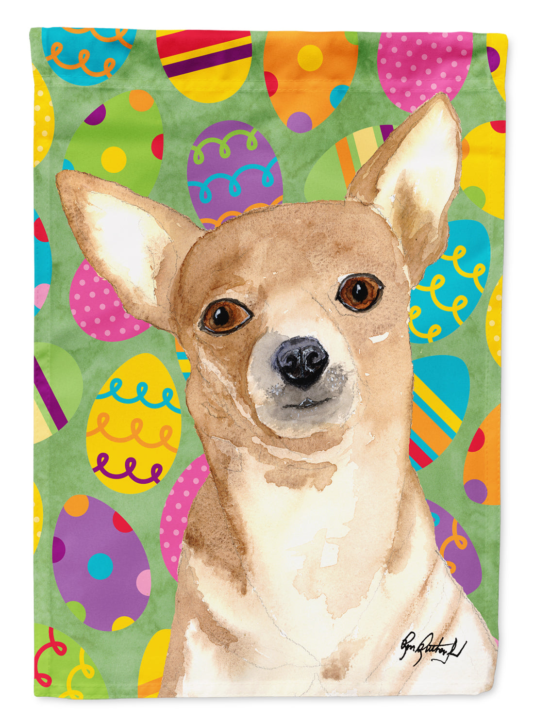 Eggravaganza Chihuahua Easter Flag Canvas House Size RDR3017CHF  the-store.com.