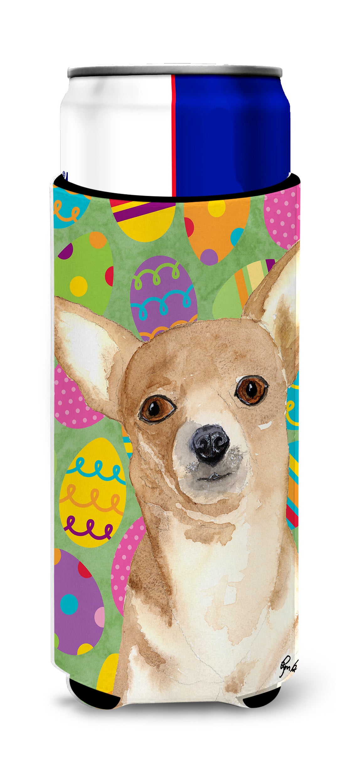 Eggravaganza Chihuahua Easter Ultra Beverage Insulators for slim cans  RDR3017MUK.