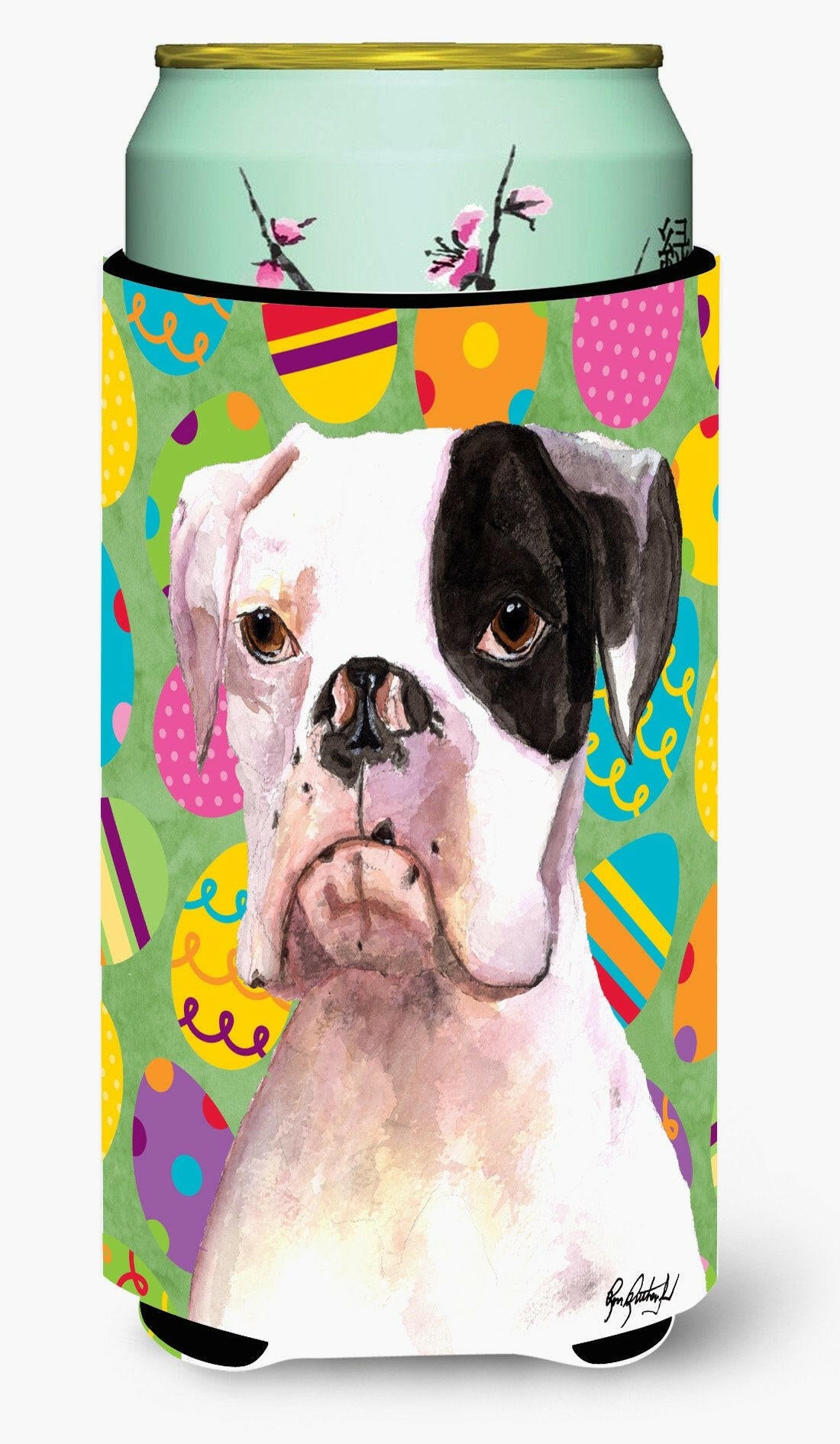 Cooper Eggravaganza Boxer Easter Tall Boy Beverage Insulator Beverage Insulator Hugger RDR3018TBC by Caroline&#39;s Treasures