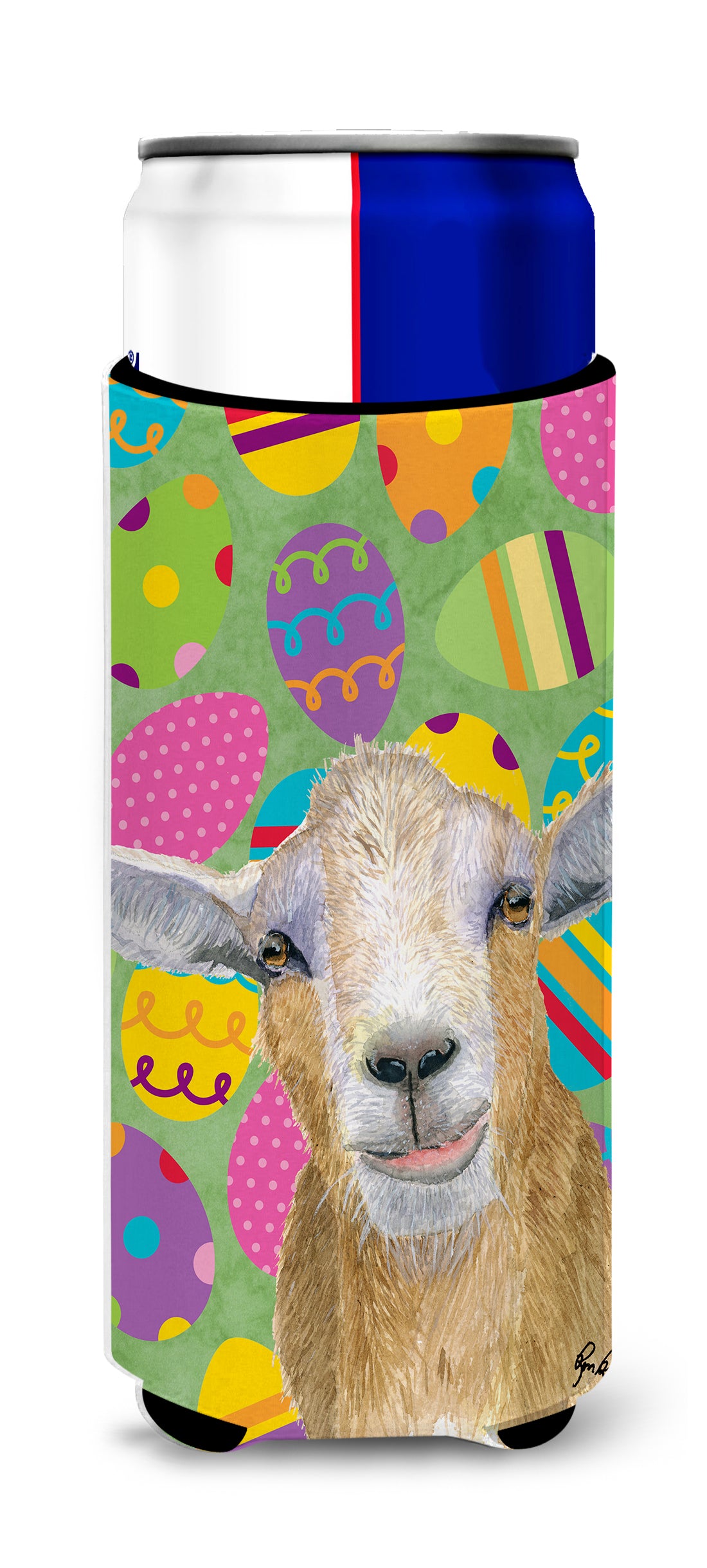 Eggtravaganza Goat Easter Ultra Beverage Insulators for slim cans  RDR3021MUK.