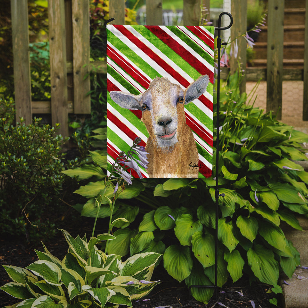 Candy Cane Goat Christmas Flag Garden Size RDR3022GF.