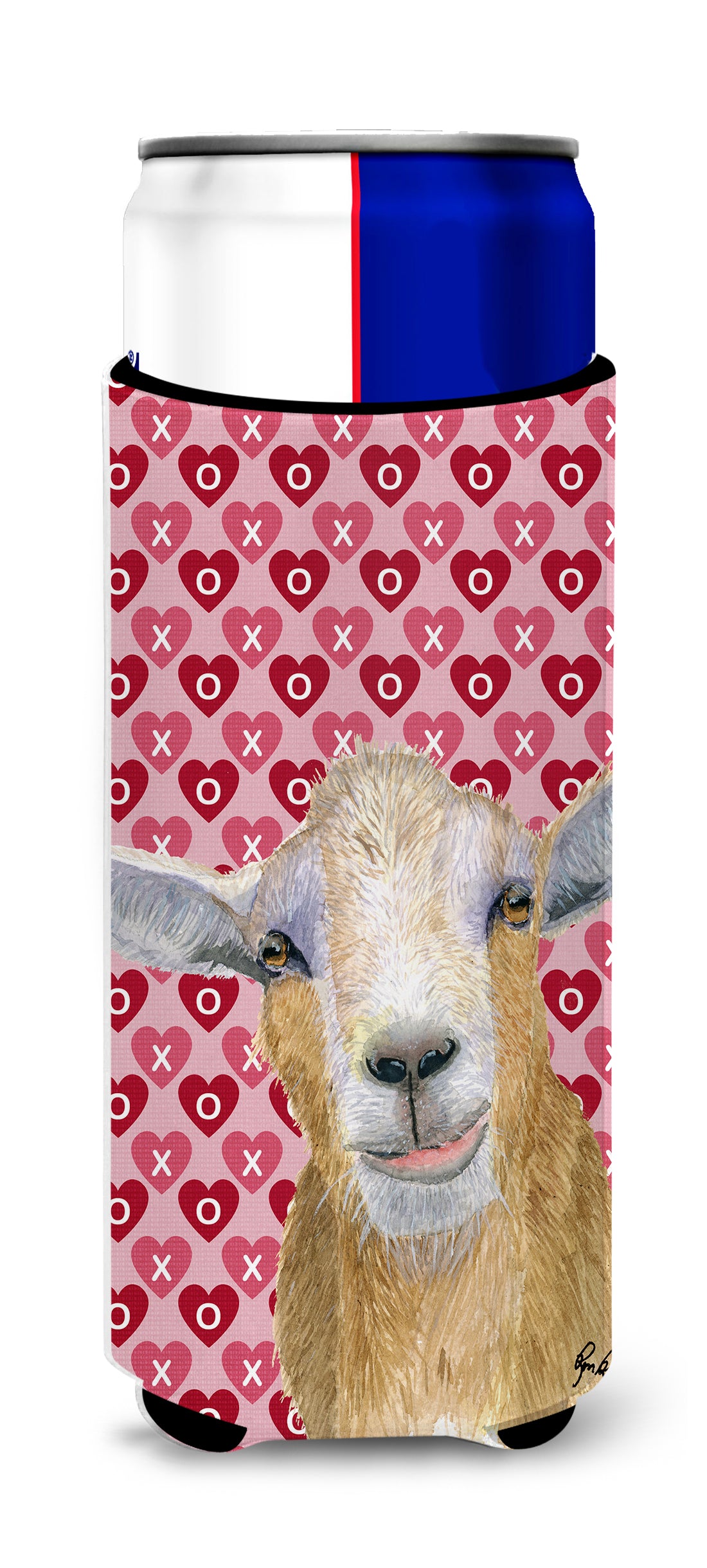 Hearts and Love Goat Ultra Beverage Insulators for slim cans  RDR3026MUK.