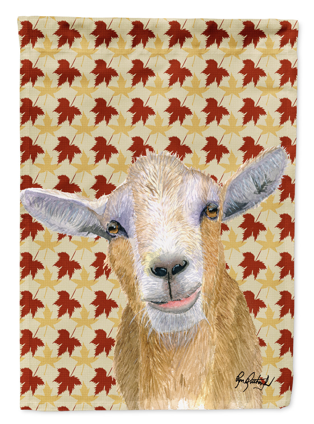 Fall Leaves Goat Flag Canvas House Size RDR3027CHF  the-store.com.