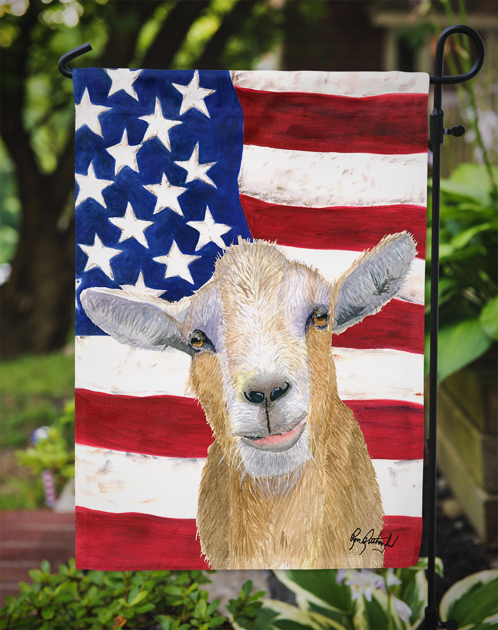 USA American Goat Flag Garden Size RDR3028GF.