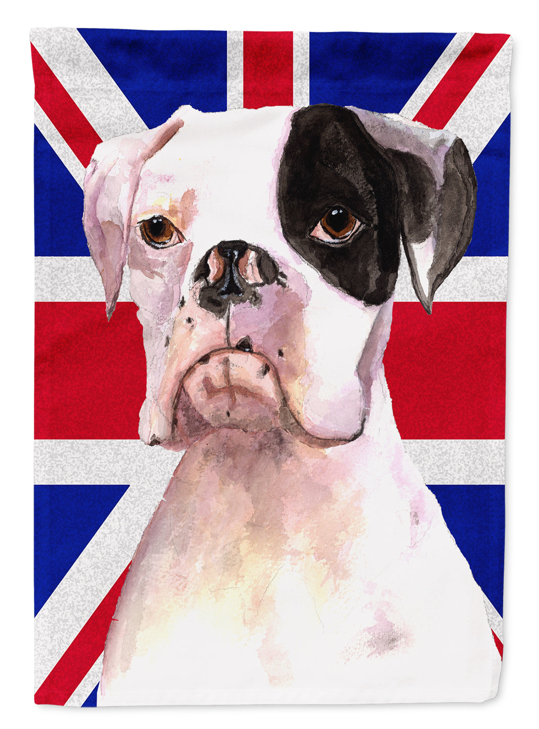 Boxer Cooper with English Union Jack British Flag Flag Canvas House Size RDR3030CHF  the-store.com.