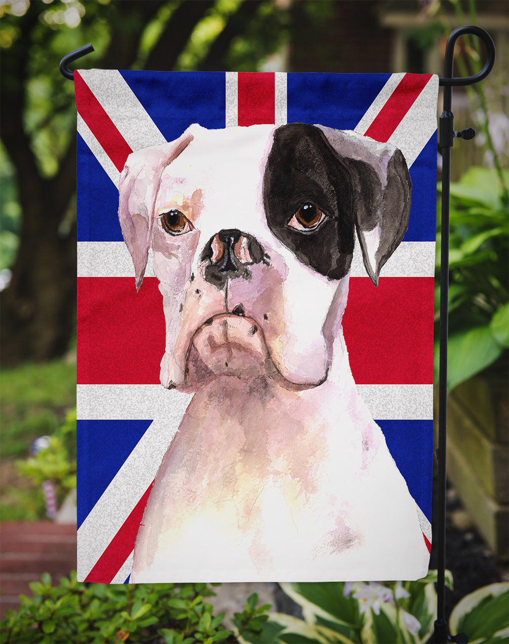 Boxer Cooper with English Union Jack British Flag Flag Garden Size RDR3030GF  the-store.com.