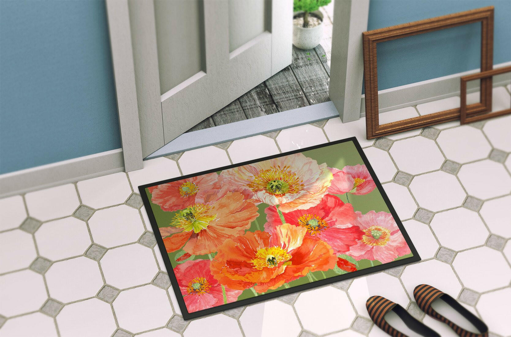 Poppies by Anne Searle Indoor or Outdoor Mat 24x36 SASE664CJMAT - the-store.com