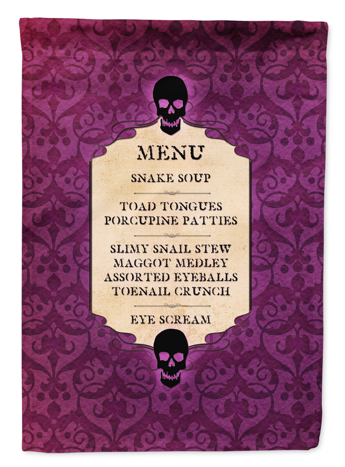 Goulish Menu including Eye Screen  Snake soup Halloween Flag Canvas House Size  the-store.com.