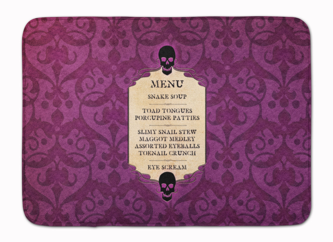 Goulish Menu including Eye Screen Snake soup Halloween Machine Washable Memory Foam Mat SB3005RUG - the-store.com